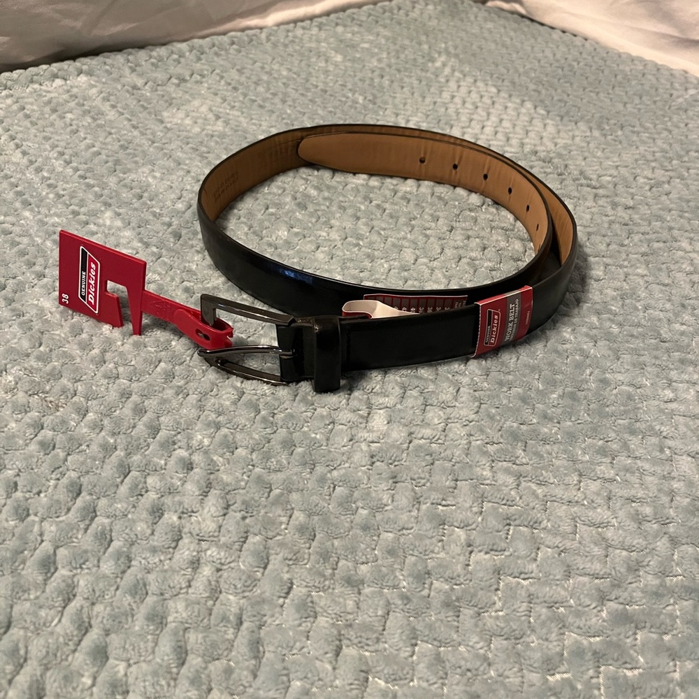 Dickies Men's Black Leather Belt Size 38